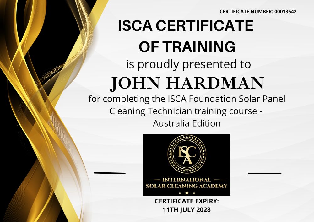 Clear Vision Services - ISCA Certificate ISCA Certificate